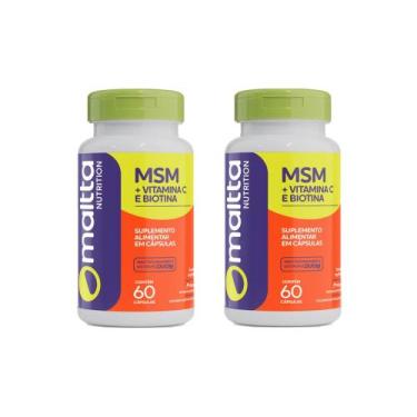 Imagem de Kit 2 MSM + Vitamina C e Biotina 2x60 cápsulas Maltta, Sem sabor