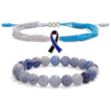 Imagem de Pulseira de conscientização do câncer, pulseira para uma causa, pulseira de fita de saúde para proteção pulseira de cordão de surfista para homens, mulheres (câncer de mama), 7in, Pedra, Sem Pedra