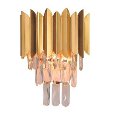 Imagem de Arandela Dourada Cristais 31cm 2E14