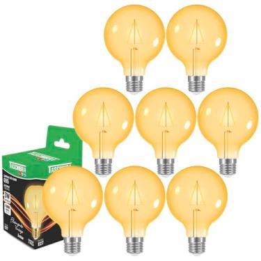 Imagem de Lâmpadas Filamento Led Decorativa 3w G95 Âmbar - 8 Unidades