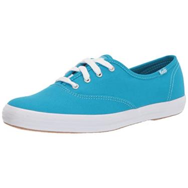 Imagem de Keds Tênis feminino de lona Champion, Azul neon, 5.5
