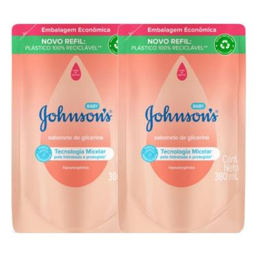 Imagem de Kit 2 Sabonete Líquido de Glicerina Johnson`s Baby Refil 380ml