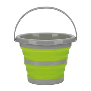 Imagem de Balde de Carro, Lavatório, Multifuncional, Dobrável, Balde de Plástico, Fácil de Transportar, Com Alça, Balde Dobrável, Pesca, Lavagem de Carro (Verde Tamanho Pequeno)