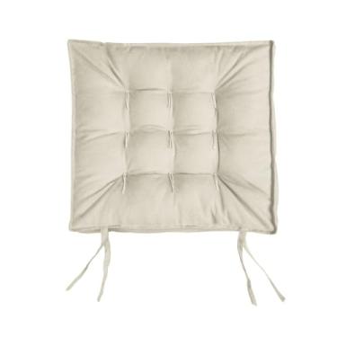 Imagem de Almofada de Assento e Encosto para Cadeira Futon em Tecido Suede com Amarração – Conforto e Qualidade (Cru)