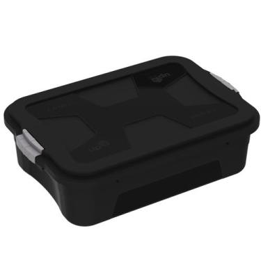 Imagem de Caixa Organizadora Preta 28L com Tampa e Trava 58 x 40 x 16,5 cm - Uni