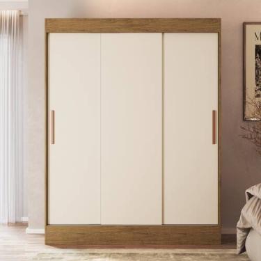 Imagem de Guarda Roupa Casal 3 Portas de Correr 2 Gavetas Marselha - Móveis Dori