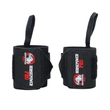 Imagem de HORSEPOWER PRO Munhequeira de Musculação, Suporte Para Treino Pesado – Proteção Anti-Lesão e Reabilitação, Crossfit, Academia, Powerlifting, Fitness, Material Resistente 7 Camadas de Costura O PAR