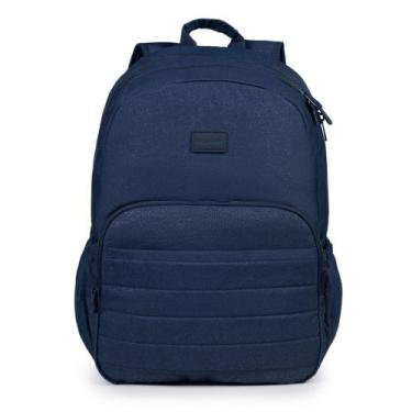 Imagem de Mochila Escolar Juvenil Feminina Crinkle Glitter Azul Escura - Bagaggi