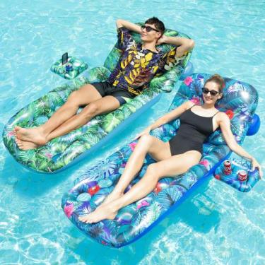 Imagem de Pool Floats FindUwill, pacote com 2 unidades infláveis com porta-copos