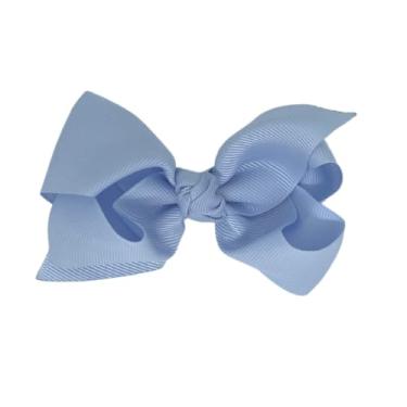 Imagem de Laço Boutique Infantil Tamanho P 7x3 Cm em Gorgorão com Presilha Bico de Pato e Diversas Cores (Azul bebe)