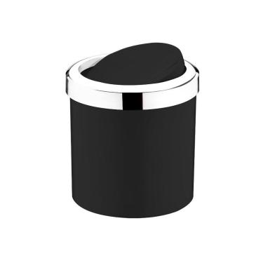 Imagem de Lixeira 5L com Tampa Basculante Preta com Cromado Future