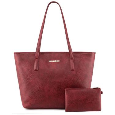 Imagem de Bolsa de Ombro Feminina em Couro Sintético com Carteira, Montana, Vermelha