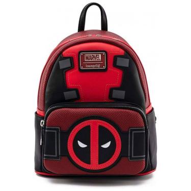 Imagem de Mochila Escolar Infantil 25cm Loungefly Deadpool para Crianças, Vermelha