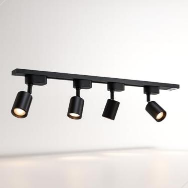 Imagem de Kit Trilho de Iluminação 1 Metro Branco ou Preto com 4 Spots LED 10W 3000K com Design Moderno e Eficiente (Preto)