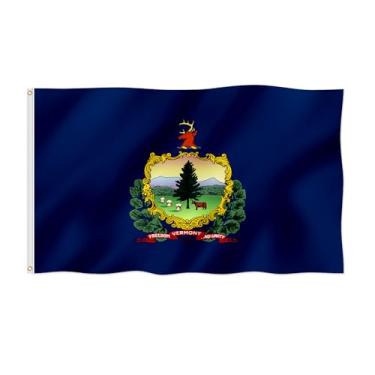 Imagem de Bandeira do estado de Vermont VT bandeira do estado 9 x 1,5 m à prova de desbotamento linda cor mais grossa poliéster com 2 ilhós de latão