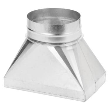 Imagem de PATIKIL Bota de registro reto de 25,4 cm x 15,2 cm x 15,2 cm, transição de aço galvanizado retangular para 15 cm, encaixe de transição de duto redondo para conectar acessórios de duto HVAC de grade de