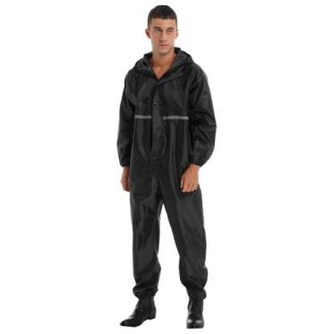 Imagem de Macacão impermeável para motocicleta Rain Suit ranrann preto XXL