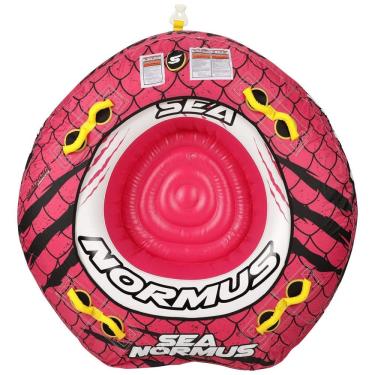 Imagem de Boia Rebocável para 4 Pessoas, Carga Máx 305 kg com Inflação e Desinflação Rápidas, SEACHOICE 86904, Rosa e Preto