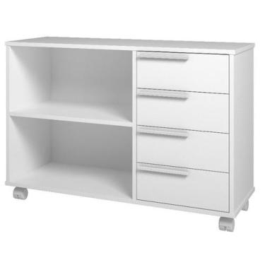 Imagem de Armário Banheiro 1 Prateleira 4 Gavetas Em Mdp - Branco - BRV Moveis