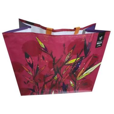 Imagem de 30 Sacolas Grandes de Ráfia Ecobag Retornável 39x44x22cm Cores da Natu
