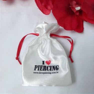 Imagem de Saquinho de Cetim Personalizado para Jóias - I Love Piercing - no-bran