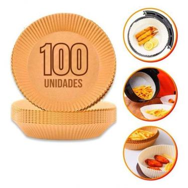 Imagem de Forro De Papel 100 Unidades Tapete Forma Kit Airfryer Microondas Forno