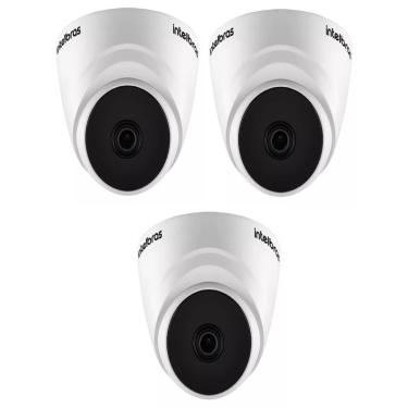 Imagem de kit 3 Câmera de segurança Intelbras VHL 1220 D com resolução de 2MP visão noturna incluída branca
