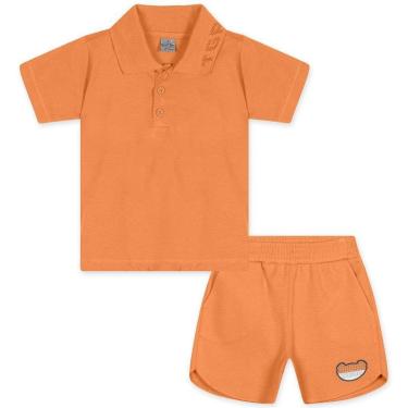 Imagem de Conjunto Curto Tigor T Tigre Camiseta Polo e Bermuda Laranja-Masculino