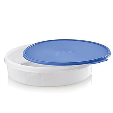 Imagem de Tupperware 12" Round Pie Taker / Cake Server / Cupcake Courier / Cookie Storage Container with Sapphire Blue Seal