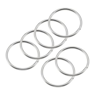 Imagem de 45 mm (1,77") OD Anel O de metal não soldado, argolas para artesanato para bricolage, tom prateado, 12 peças