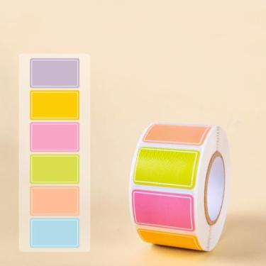 Imagem de 500 peças/rolo, adesivos coloridos à prova d'água autoadesivos multiusos para nome, marca, categoria, comida, pasta e notas pequenas