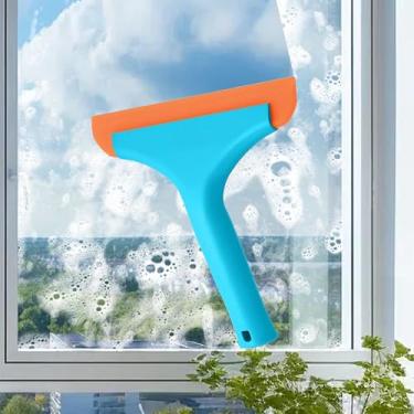 Imagem de Rodo de silicone para vidro de chuveiro - alça azul, ferramenta de suavização de matiz de janela de carro