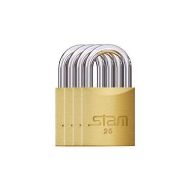 Imagem de 04 Cadeado Segredos Iguais Mestrado Mesma Chave 20Mm - Stam