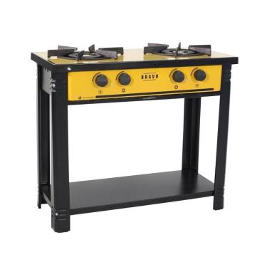 Imagem de Fogão Industrial Esmaltado Baixa Pressão Gás Bravo 2 Bocas Br2b Am - Venâncio Amarelo