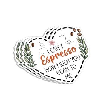 Imagem de (3 peças) Adesivo "I Can't Espresso How Much You Bean to Me" Frases engraçadas Citações Caffeinated Cafe Lovers Vinil Decalque para Tumbler Laptop Kindles Garrafas de Água Livros Telefone - Tamanho