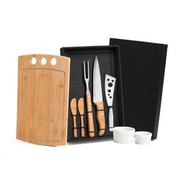 Imagem de Conjunto Para Churrasco/Petisco Em Bambu/Inox - 2 Em 1 Welf