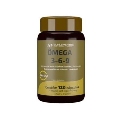 Imagem de Omega 3 6 9 peixe borragem e linhaca hf suplementos 120caps - HF SUPLE