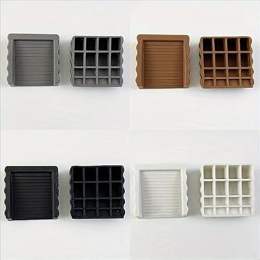 Imagem de 1 cubo de batente de porta de borracha bidirecional, cunha anticolisão antiderrapante à prova de vento, adequado para piso de madeira, azulejo, tapete, casa e escritório, branco