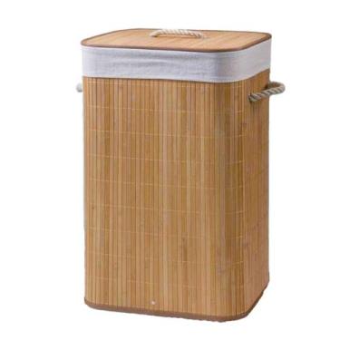 Imagem de Cesto Organizador Roupa Bambu Aspen Bege 40X30X50Cm Rafimex