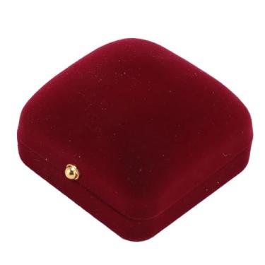 Imagem de Caixa de armazenamento portátil de joias de veludo, estojo de armazenamento de colar para noivados, casamentos, aniversários e exposições de lojas de feiras comerciais (caixa de anel)