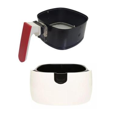 Imagem de Kit Panela e Cesta Vermelha P/ Airfryer Philips Walita Ri9225 Original