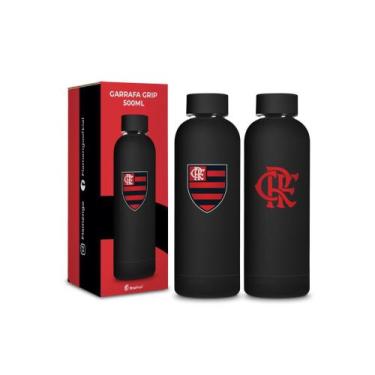 Imagem de Garrafa termica grip 500ml emborrachado times - flamengo - Brasfoot Pr
