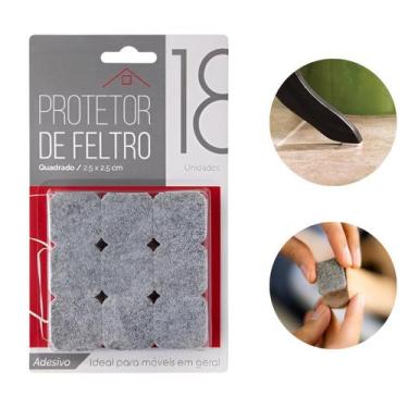 Imagem de Kit 18 Feltro Protetor Autoadesivo 2,5cm para Móveis e Eletrodoméstico