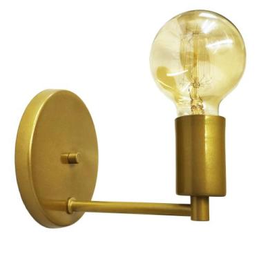 Imagem de Luminária Parede Arandela Moderna Sala Cama Banheiro Dourada - IluminA