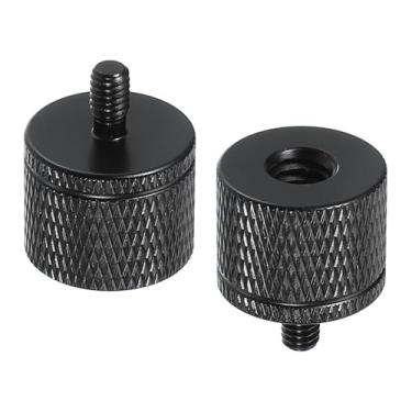 Imagem de PATIKIL Adaptador de parafuso de tripé fêmea de 1/10.2 cm para macho M4, 2 peças de conectores de porca de tripé parafuso de montagem para câmera, conversor de cabeça dupla para suporte de microfone