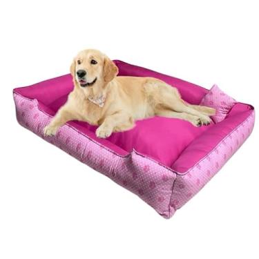 Imagem de Cama Caminha Pet Cachorro Tamanho Grande Confortável Com Zíper Lavável + Almofadinha(ROSA BOLINHA,GG - 70X60X18)