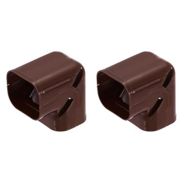 Imagem de PATIKIL Capa de linha decorativa de PVC de 7,6 cm, pacote com 2 acessórios de peças de tubulação de cotovelo de 90° para bomba de calor AC central de ar condicionado (café)