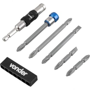 Imagem de Jogo De Bits-ponteiras Com 8 Peças Com Extensão Magnética Articulada Vonder