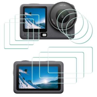 Imagem de ULBTER Protetor de tela para câmera DJI OSMO Action 6 [pacote com 9], capa de vidro temperado, dureza 9H, ultratransparente, antiarranhões, impressões digitais, antibolhas