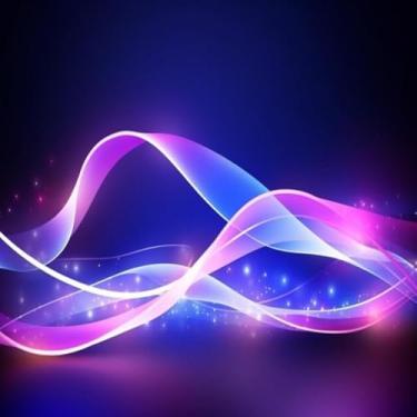 Imagem de Quadro Decorativo Neon Violet Blue Estampa Curved para Sala Quarto e Escritório 50x50cm